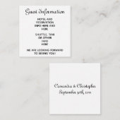 Eenvoudig script bruiloft gasten reserveringen inf informatiekaartje (Voorkant / Achterkant)