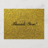 Eenvoudig script - bruiloft gouden glitter Dank u Briefkaart (Voorkant)