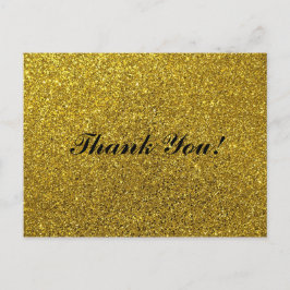 Eenvoudig script - bruiloft gouden glitter Dank u Briefkaart