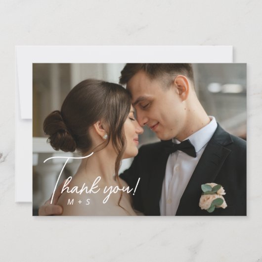 Eenvoudig script bruiloft Hartelijk dank Bedankkaart (Voorkant)