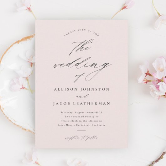 Eenvoudig script bruiloft kaart