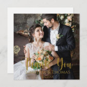 Eenvoudig script bruiloft met dank je creditcard bedankkaart (Voorkant / Achterkant)