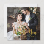 Eenvoudig script bruiloft met dank je creditcard bedankkaart (Voorkant)