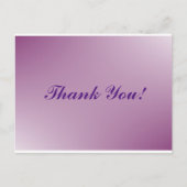 Eenvoudig script - bruiloft paars Dank je wel Briefkaart (Voorkant)