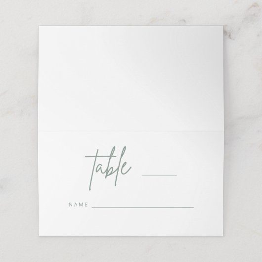 Eenvoudig script bruiloft-plaatskaarttabel Escort  Plaatskaartje (Buitenkant ongevouwen)