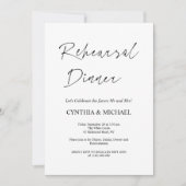 Eenvoudig script bruiloft repetitie diner kaart (Voorkant)