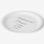 Eenvoudig script bruiloft repetitie diner papieren bordje (Gekanteld)