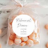 Eenvoudig script bruiloft repetitie diner ronde sticker