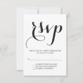 Eenvoudig script bruiloft RSVP (Voorkant)