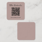 Eenvoudig script bruiloft RSVP Details QR Code Mau Informatiekaartje (Voorkant / Achterkant)