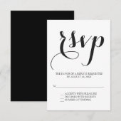 Eenvoudig script bruiloft RSVP Kaartje (Voorkant / Achterkant)