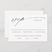 Eenvoudig script bruiloft RSVP kaartje (Voorkant / Achterkant)