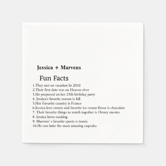 Eenvoudig script: bruiloft servetten (Voorkant)