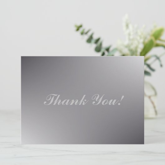 Eenvoudig script - bruiloft zilver Hartelijk dank Kaart (Staand voorkant)
