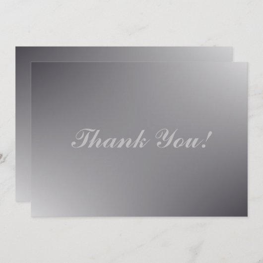 Eenvoudig script - bruiloft zilver Hartelijk dank  Kaart (Voorkant / Achterkant)