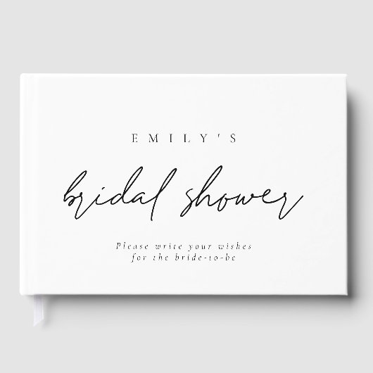 Eenvoudig script bruiloftgastboek in elke kleur gastenboek (Voorkant)