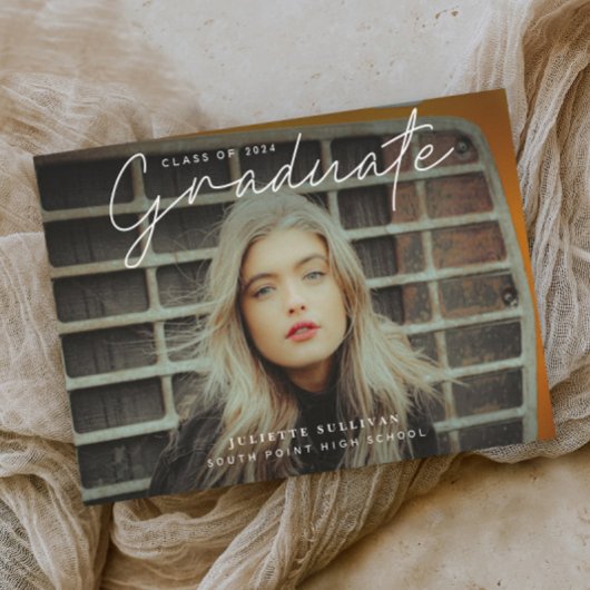 Eenvoudig Script Budget Foto Afstuderen Uitnodigin