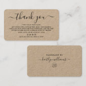 Eenvoudig script Business - Hartelijk dank Klantenkaartje (Voorkant / Achterkant)