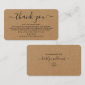 Eenvoudig script Business - Hartelijk dank Klantenkaartje (Voorkant / Achterkant)