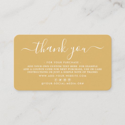 Eenvoudig script Business - Hartelijk dank Klantenkaartje (Voorkant)