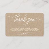 Eenvoudig script Business - Hartelijk dank Visitekaartje (Voorkant)