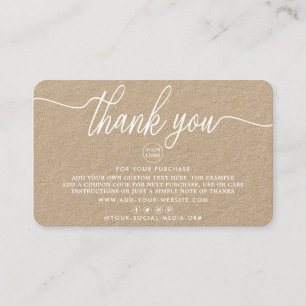 Eenvoudig script Business - Hartelijk dank Visitekaartje