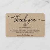 Eenvoudig script Business - Hartelijk dank Visitekaartje (Voorkant)