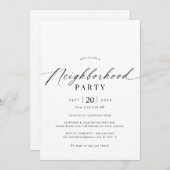 Eenvoudig script | Buurtfeest of Bijeenkomst Kaart (Voorkant / Achterkant)