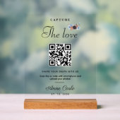 Eenvoudig script Capture the Love QR-code Acryl Bord (Neutraal)