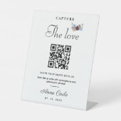 Eenvoudig script Capture the Love QR-code Reclamebord Met Voetstuk (Voorkant)