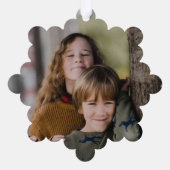 Eenvoudig script Cherish 2 foto kerstvakantie Ornament Kaart (Achterkant)