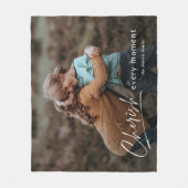 Eenvoudig script Cherish Every Moment Foto Fleece Deken (Voorkant)