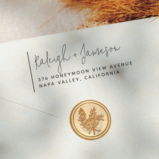 Eenvoudig script Chic Typography Couple Names Wedd Rubberstempel