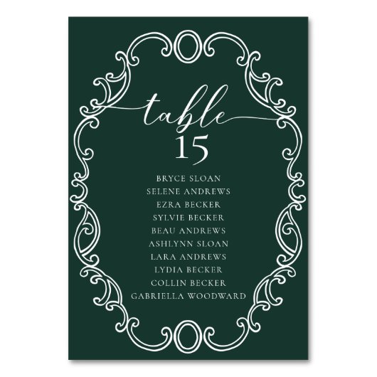 Eenvoudig Script Classic Trouwtafelnummer Kaart (Achterkant)