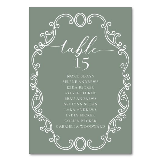 Eenvoudig Script Classic Trouwtafelnummer Kaart (Achterkant)