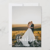 Eenvoudig Script Classy Wedding Photo Dank u Bedankkaart (Voorkant)