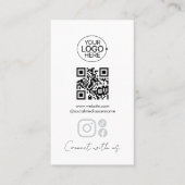 Eenvoudig script Contact met ons Logo QR-code toev Visitekaartje (Voorkant)