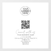 Eenvoudig Script Contacteer Ons Logo QR Code Promo Raamsticker (Vel)