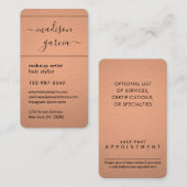 Eenvoudig Script Copper Faux Folie elegant Vertica Afsprakenkaartje (Voorkant / Achterkant)