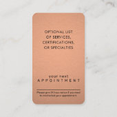 Eenvoudig Script Copper Faux Folie elegant Vertica Afsprakenkaartje (Achterkant)