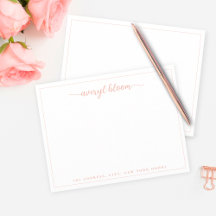 Eenvoudig script Coral Blush gepersonaliseerde bri