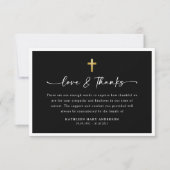 Eenvoudig script Cross Photo begrafenis Bedankkaart (Voorkant)