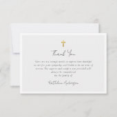 Eenvoudig script Cross Sympathy begrafenisfoto Bedankkaart (Voorkant)