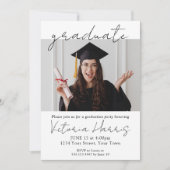 Eenvoudig Script Custom Photo Fun Elegant Afstuder Kaart (Voorkant)