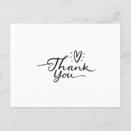 Eenvoudig Script Cute Heart Dank u Briefkaart