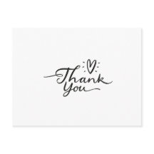 Eenvoudig Script Cute Heart Dank u Briefkaart
