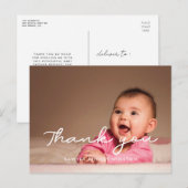 Eenvoudig script Dank je baby shower Briefkaart (Voorkant / Achterkant)