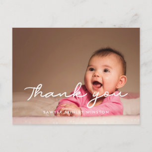 Eenvoudig script Dank je baby shower Briefkaart