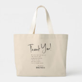 Eenvoudig script Dank je wel Grote Tote Bag (Achterkant)