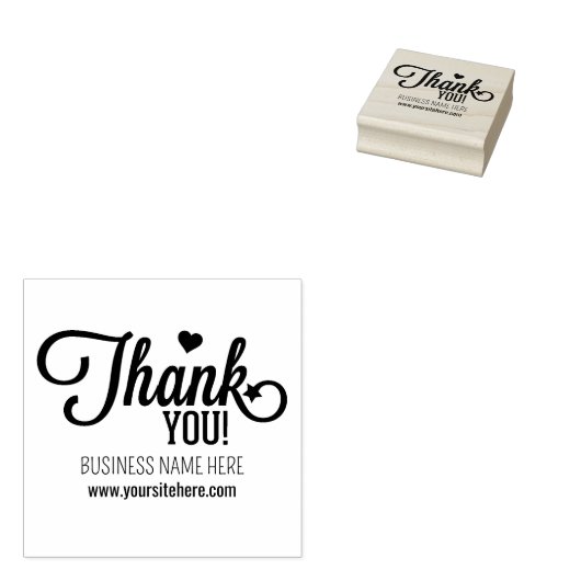 Eenvoudig script dank u, aangepaste business rubberstempel (Gestempeld)